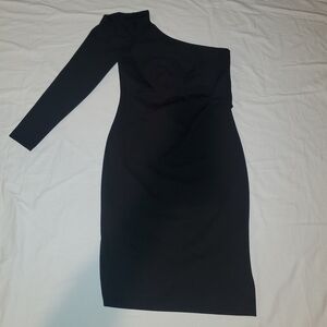 Trina Turk dress black One Shoulder Sleeve